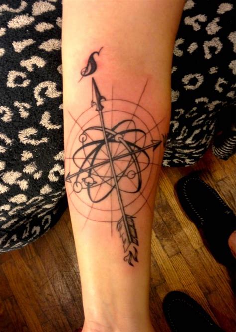 Arrow Compass Tattoo On Arm Amazing Tattoo Ideas