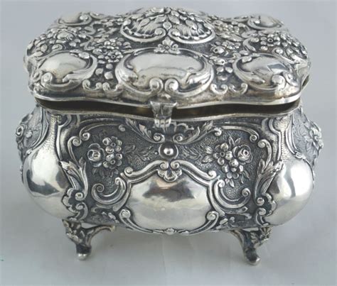 silver antique trinket box gorgeous   special jewelry