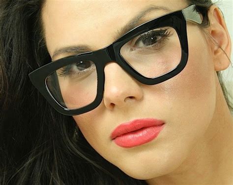 vintage black thick frame glasses 1950s style fashion eye glasses