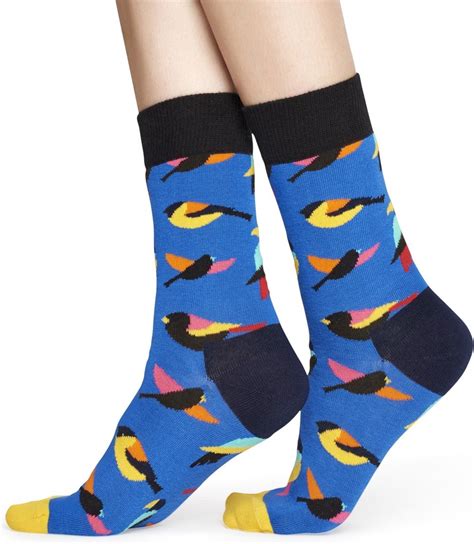 happy socks birds sokken blauw maat   bol