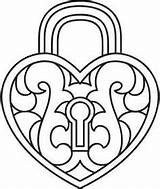 Lock Heart Embroidery Coloring Pages Key Hearts Patterns Drawing Designs Urban Threads Tattoo Template Paper Getdrawings Adult Visit Machine Choose sketch template