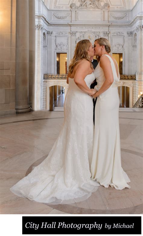 Wedding Girls First Kiss At Sf City Hall Ceremony San Francisco City