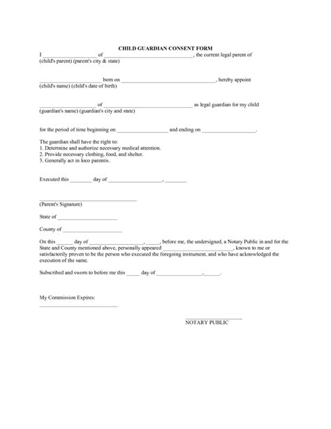 legal guardianship form template for your needs