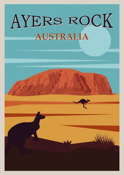 australia uluru travel poster  stock photo public domain pictures