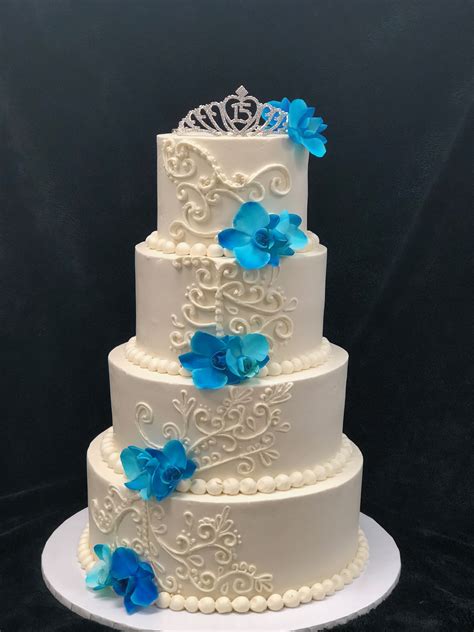 pretty blue orchids quinceanera cake orchid wedding cake