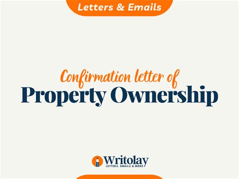 property ownership confirmation letter  template
