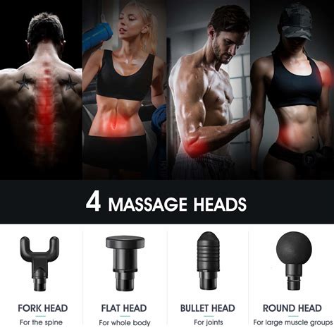 2500mah 4 head professional deep tissue massage gun electric muscle