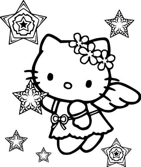 kitty angel coloring pages coloring home