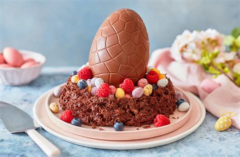 giant chocolate easter nest easter recipes tesco real food