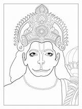 Coloring Hanuman Pages India Hindu Bollywood Inca Shiva Gods Adults God Chest Monkey Print Adult Divine Elephant Printable Indian Getcolorings sketch template