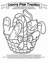 Coloring Bunny Easter Pages Basket Tuesday Dulemba Hopping Trail Down Eggs Getdrawings Comes Click sketch template