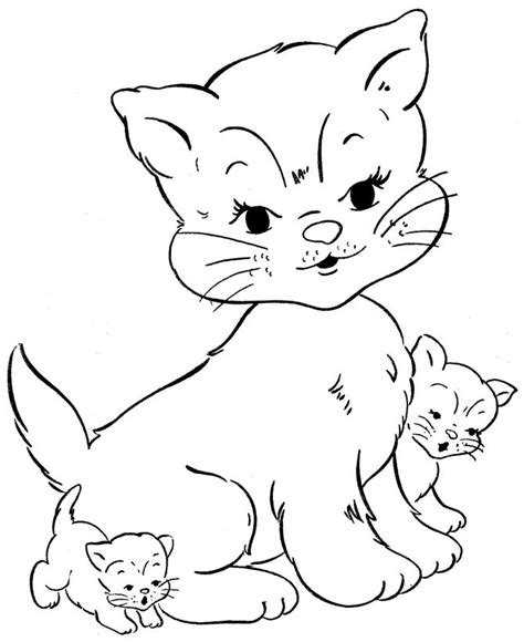 coloring pages cats  kittens images  pinterest