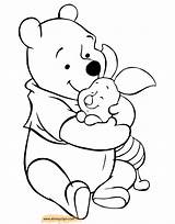 Pooh Piglet Hugging Coloring Winnie Pages Friends Disney Disneyclips Tigger Rabbit Eeyore Funstuff Printable sketch template