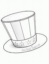 Hat Coloring Printable Lincoln Abraham Template Clipart Drawing Pages Uncle Sam Colouring Hats Magic July Kids Winter Getdrawings Clip Party sketch template