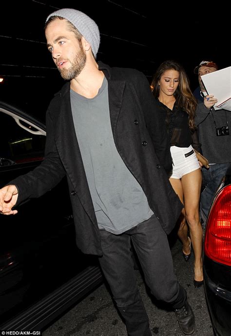 newly single star trek actor chris pine leaves hollywood club with bikini model daily mail online