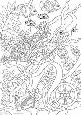 Turtle Fantasy Coloring Favoreads sketch template