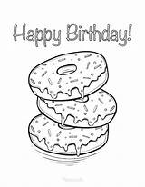 Birthday Happy Colouring Pages Donuts Easy Homemade Gifts Made Spreading Cheer sketch template