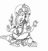 Ganesha Coloring Pages Print Wonder God Well Indian sketch template