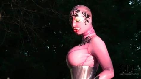corset and rubber catsuit on big tits babe fetish porn
