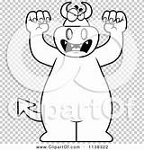 Devil Outlined Attacking Big Coloring Clipart Cartoon Vector Thoman Cory sketch template