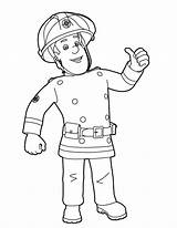 Sam Fireman Coloring Kids Pages Funny Characters Children sketch template