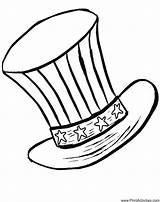 Coloring Pages July Patriotic 4th Printable Hat Sheets Star Print Holiday Uncle Sam Fourth Adults Popular Colouring Adult Coloringhome sketch template