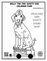 Fire Coloring Safety Pages Prevention Dog Printable Preschool Kids Book Molly Print Color Drawing Week Activity Getcolorings Safe Downloadable Books sketch template