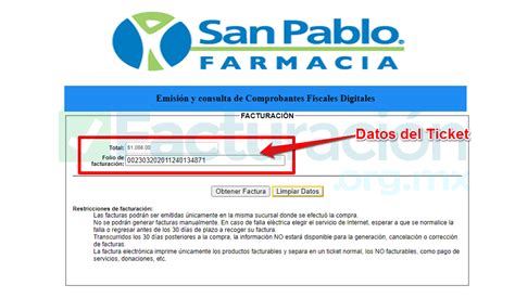Farmacia San Pablo Facturación Factura Tus Tickets Online