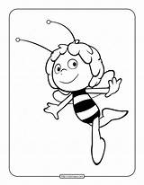 Bee Maya Coloring Printable Willy sketch template
