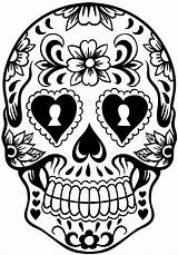 Skull Sugar Template Dead Skulls Drawing Coloring Pages Stencil Wreath Printable Stencils Silhouette Outline Halloween Thecraftedsparrow Tattoo Wall Keyhole Sheets sketch template