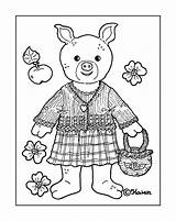 Postkort Postcards Dukke Doll Bear Colour Kravlenisser Outs Colouring Karens Cut Pages sketch template