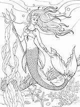 Mermaid Coloring Pages Mermaids Book Fantasy Detailed Beautiful Printable Sheets Color Adult Games Advanced Colouring Books Drawings Realistic Grown Ups sketch template