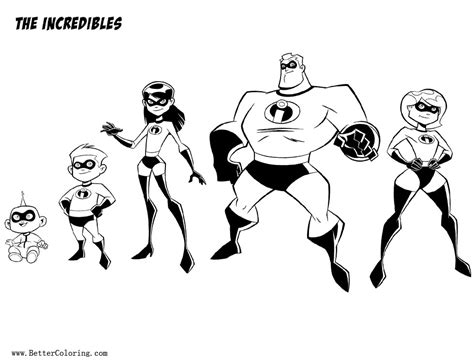 incredibles characters coloring pages  printable coloring pages
