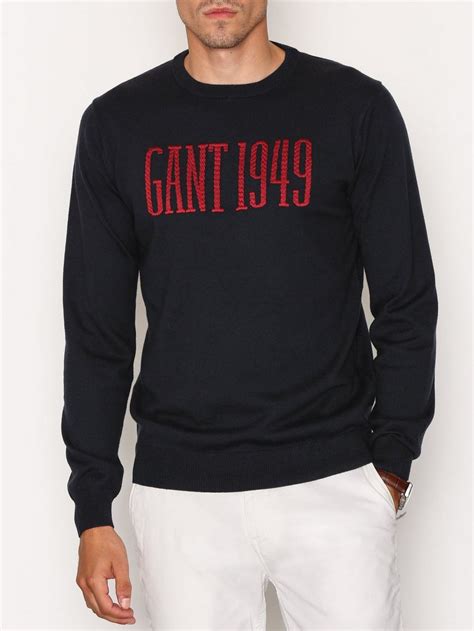 o2 gant 1949 crew gant navy jumpers and cardigans clothing men