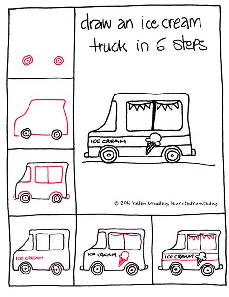 learn  draw  ice cream truck   steps learn  draw