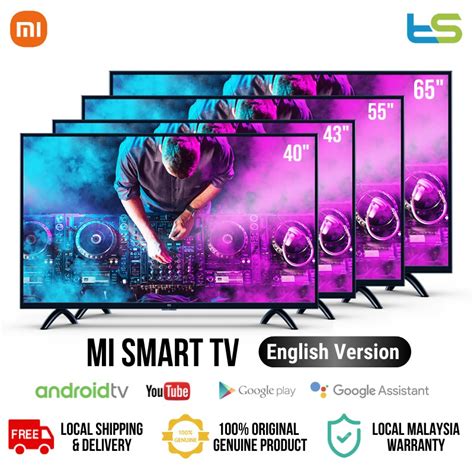 xiaomi mi smart tv  p    built  tv box wifi patchwall miui shopee malaysia