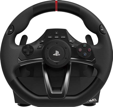 hori ps  steering wheel pedals pc playstation  playstation  negro control de juego