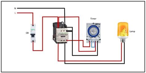 contactor  timer connection digital timer connection