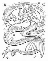 Sea Mermaid Coloring Abstract Pages Category Dragon sketch template