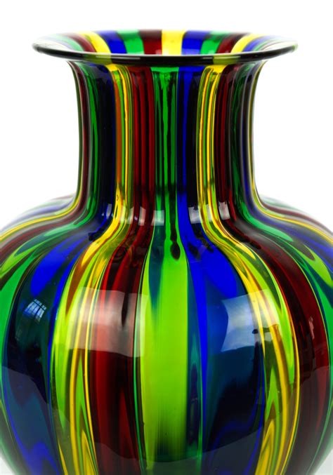 Artco Murano Glass Vase Multicolour Made Murano Glass