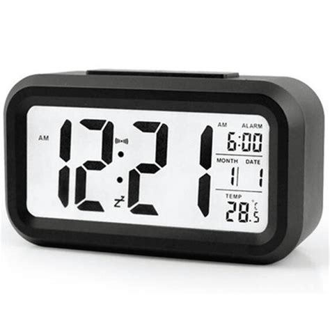 lcd digital clock battery operated snooze electronic alarm clocks kids gift black walmartcom