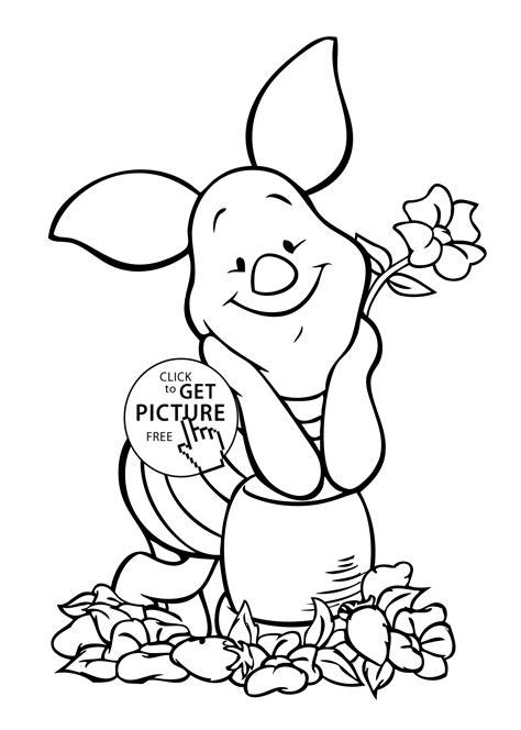 winnie pooh piglet coloring page  kids  printable cartoon