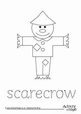 Scarecrow Tracing Word Worksheet Worksheets Preschool Trace Activity Building Village Worksheeto Via Colour Autumn Choose Board Explore sketch template