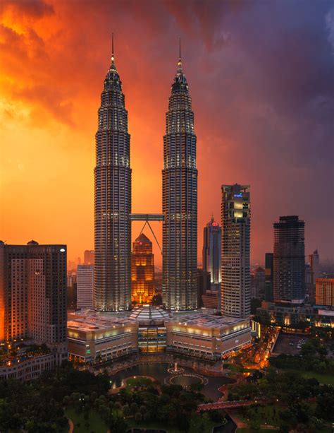 petronas twin towers  sunset travel photography malaysia