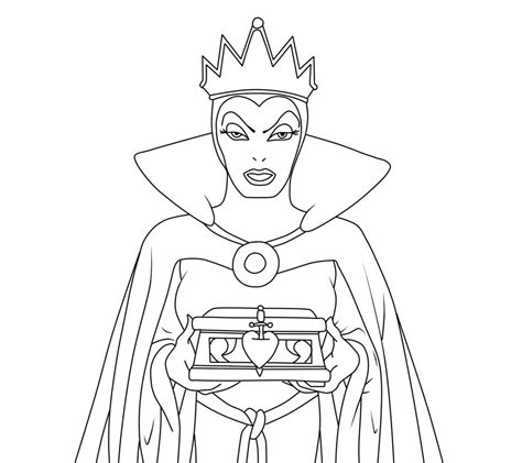 evil queen coloring page snow white    dwarfs coloring
