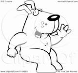 Waving Sitting Friendly Dog Clipart Cartoon Outlined Coloring Vector Cory Thoman Illustration Transparent Regarding Notes Clipartof sketch template