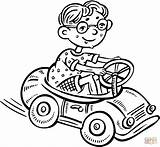 Car Driving Coloring Boy Toy Clipart Little Pages Small Drawing Colouring Drive Cartoon Taxi Clip Color Children Vector Print sketch template