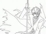 Ichigo Coloring Pages Hollow Bankai Lineart Bleach Anime Kurosaki Template Clipart Library Deviantart Popular sketch template