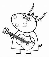 Pig Peppa Coloring Pages Gazelle Madame Friends Printable Guitar Teacher Cumpleaños Print Outline Kids Plays Para Clipart Colouring Fiesta Term sketch template