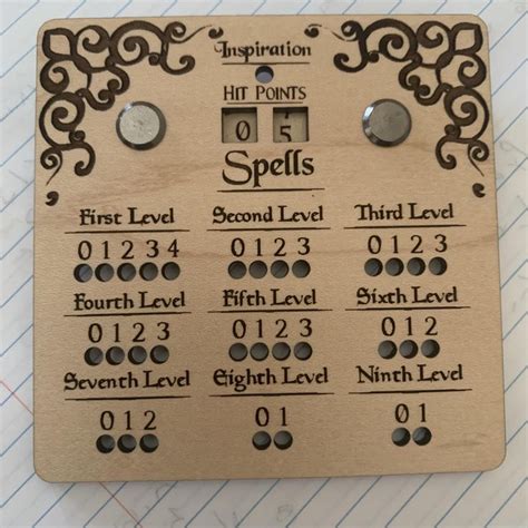 expanded dnd spell tracker and health tracker etsy dnd money chart